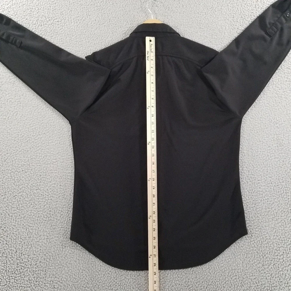 Ministry Of Supply Shirt Mens Medium Black Performance Knit Button Long Sleeve